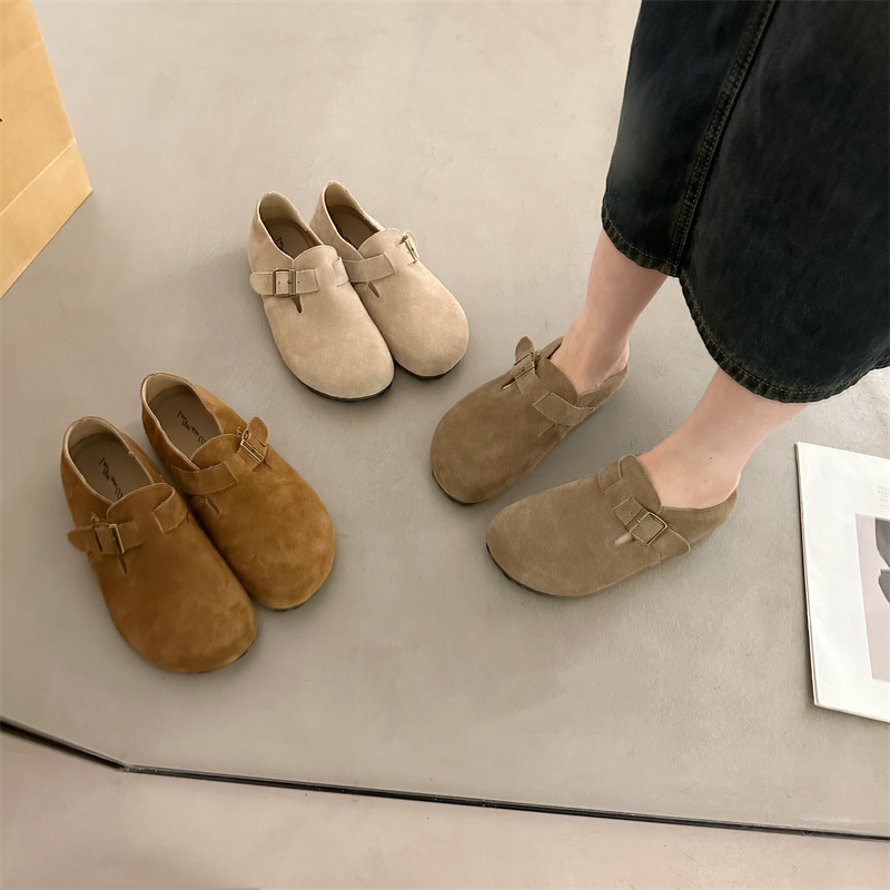 1704445929318_184661.jpg 2024 Genuine Leather Birkenstock Style Women's Thick Sole Loafers with Fleece Lining