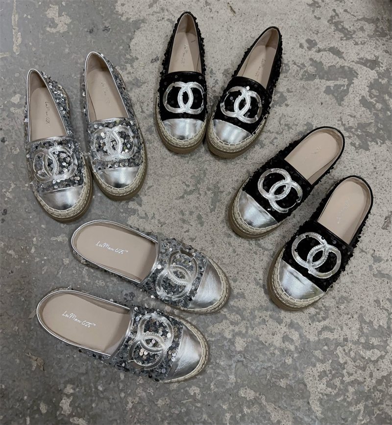 1709629408344_104203.jpg 2024 New Spring Summer Fairy Style Loafers French Flat Shoes for Women Thick Sole Glitter Bow Single Shoes Female Casual Shoes