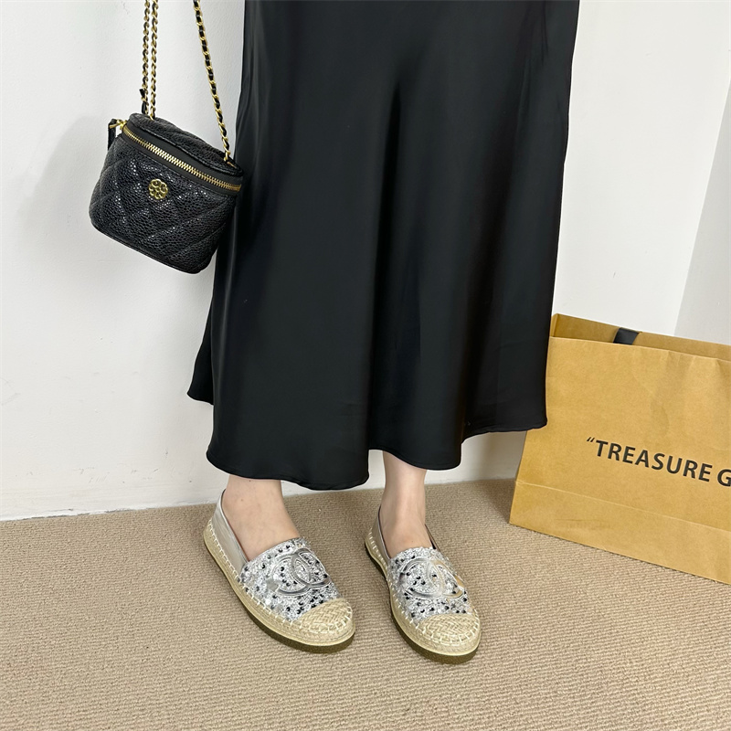 1712574159503_697432.jpg European Fisherman Shoes Women 2024 Chanel Style Loafer Woven Thick Sole Slip On Lazy Bean Single Shoes