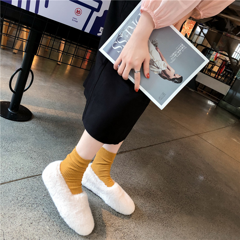 1722161314728_32057.jpg 2024 Winter New Korean Style Faux Fur Loafer Shoes for Women