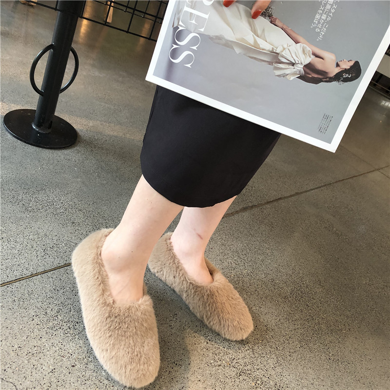 1722161317539_303125.jpg 2024 Winter New Korean Style Faux Fur Loafer Shoes for Women