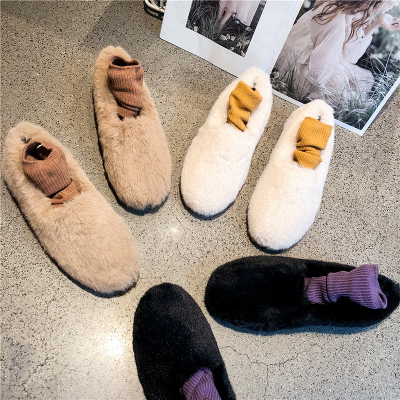 1722161337472_508459.jpg 2024 Winter New Korean Style Faux Fur Loafer Shoes for Women