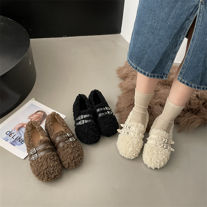 1722164620424_990506.jpg FENGDA Women's Retro Faux Suede Slip-On Loafers with Thick Sole and Faux Fur Lining for Winter 2025