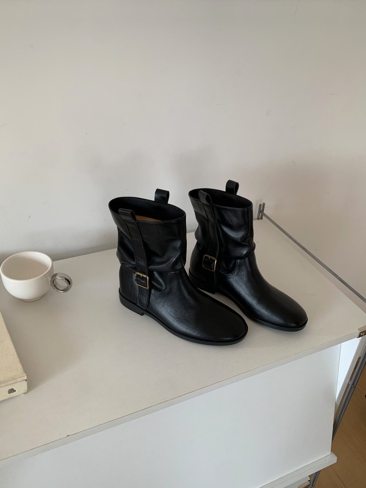 1756796542240_JGKuod.jpg 2025 New Round Toe Short Boots for Women Suede Chelsea Boots Ankle Boots Retro Wrinkled