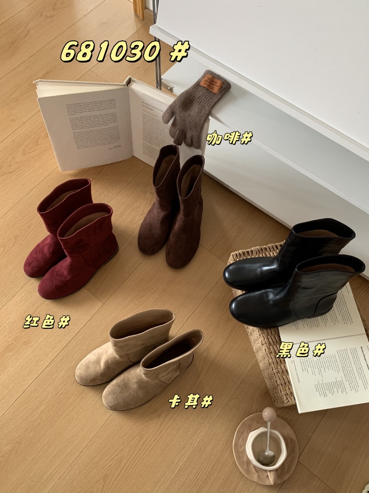 1756800425572_yZ6LPA.jpg Korean Retro Chunky Heel Sleeve Martin Boots Women 2025 New Fashion Versatile Suede Short Boots Female Shoes