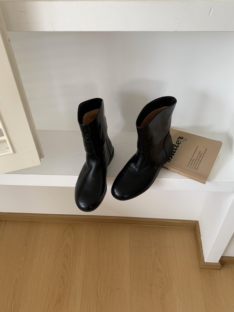 Korean Retro Chunky Heel Sleeve Martin Boots Women 2025 New Fashion Versatile Suede Short Boots Female Shoes
