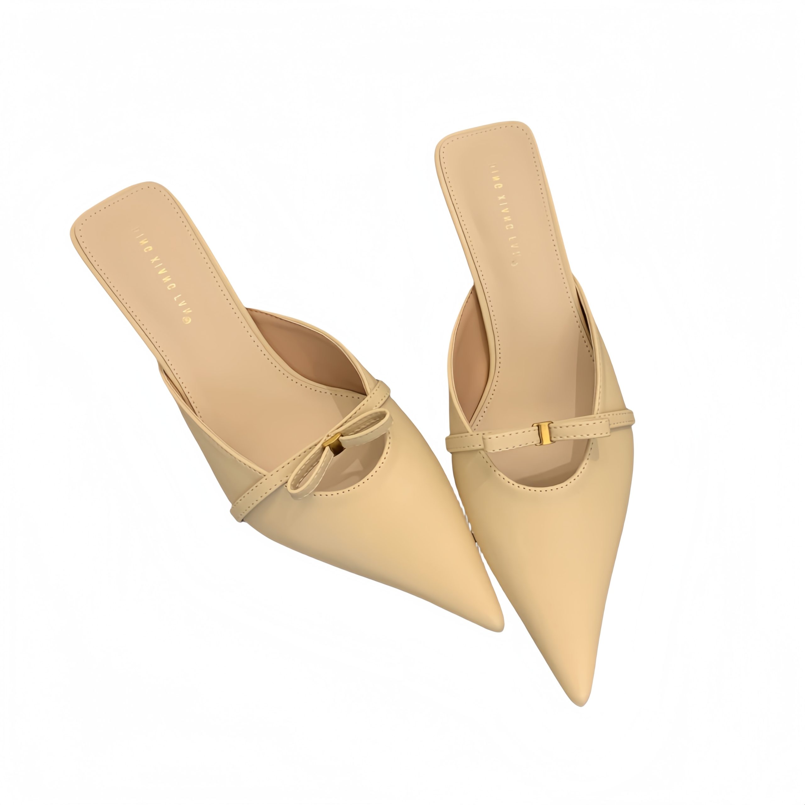 1768376428275_xTaESP.jpg Women's Elegant Pointed Toe Low Heel Open Back Sandals - Solid Color Bow Decor Slip On Dress Shoes
