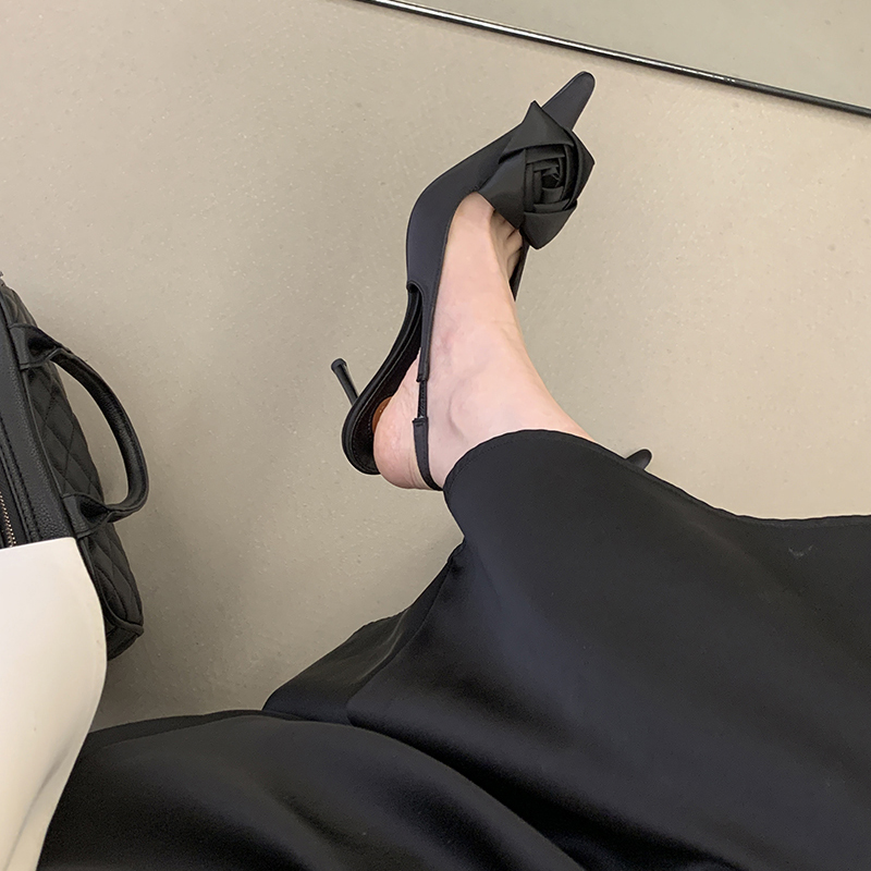 1770086496001_xqRu7N.jpg 2026 Spring Summer Fashion High Heel Women Shoes Elegant Pointed Toe Satin Sandals European American Style Rose High Heels
