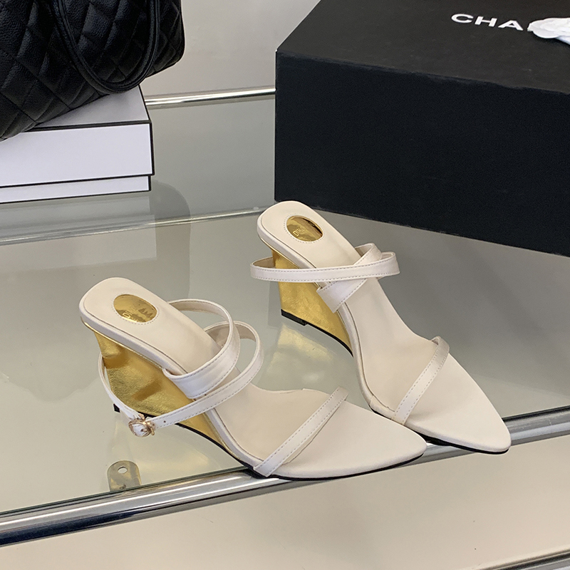 2026 Summer Fashion Open Toe Wedge Women's Shoes Simple Square Toe Satin Sandals Light Mature Temperament One-Strap High Heels