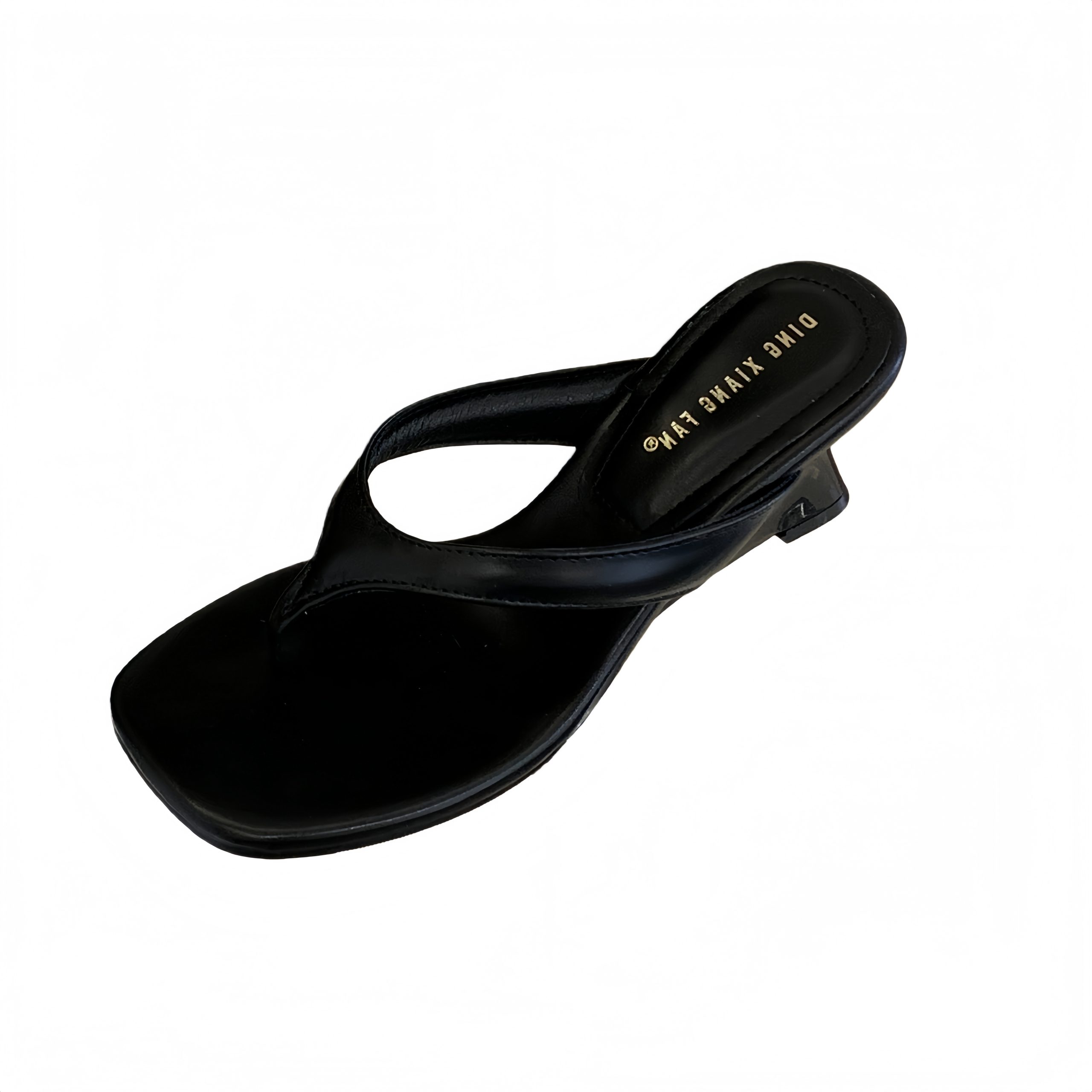 2026 Summer Relaxed High Heel Sandals French Simple Elegant Thong Slippers Comfortable Versatile Wedge Open Toe Women Shoes