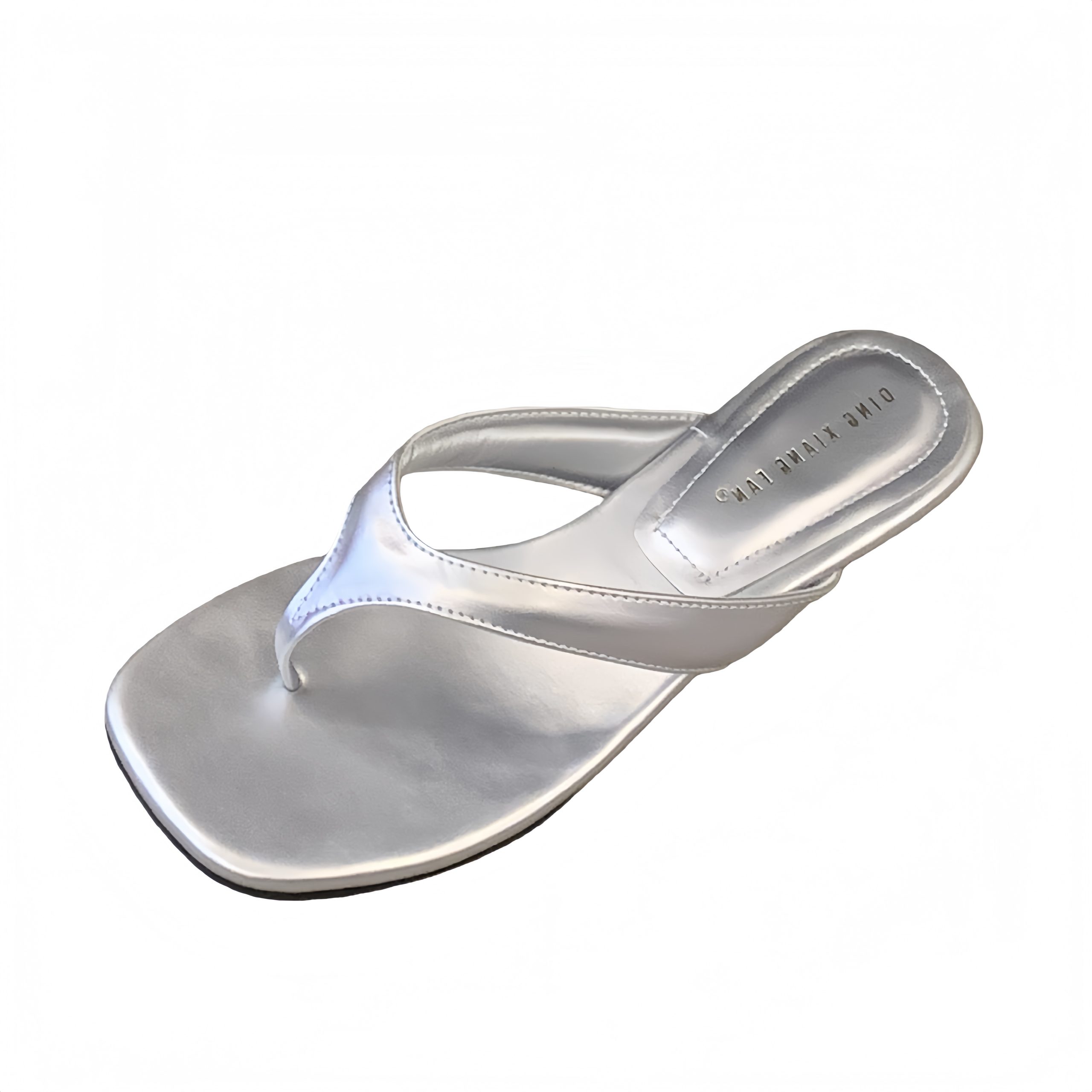 2026 Summer Relaxed Wedge Sandals French Minimalist Comfortable Thong Slides Round Toe Open Toe Women's Shoes