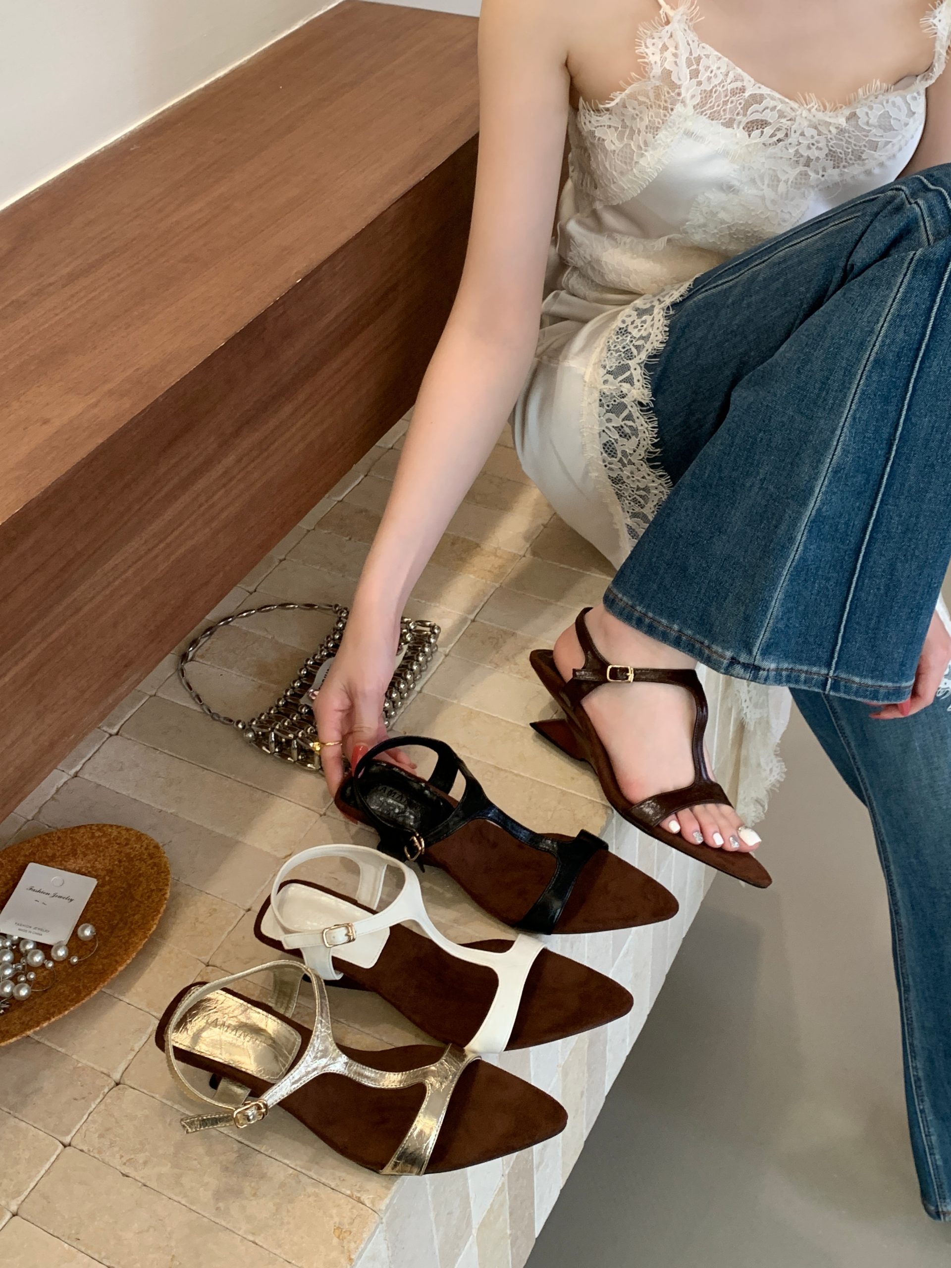 1780726568440_sap4eb.jpg French Retro T-Strap Roman Sandals for Women 2026 New Summer High Heel Wedge Dress Sandals