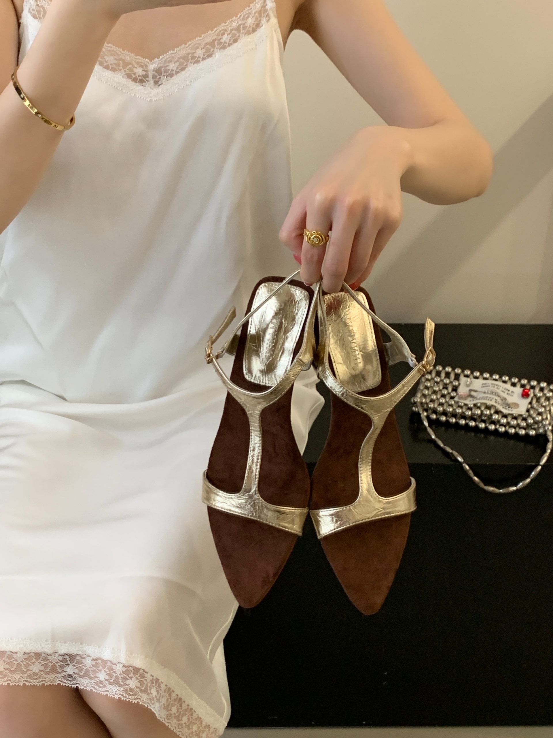 French Retro T-Strap Roman Sandals for Women 2026 New Summer High Heel Wedge Dress Sandals