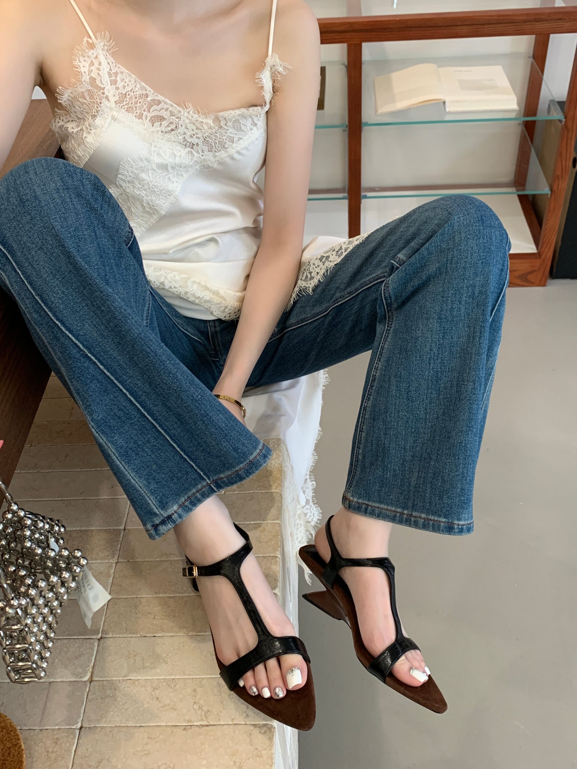 French Retro T-Strap Roman Sandals for Women 2026 New Summer High Heel Wedge Dress Sandals