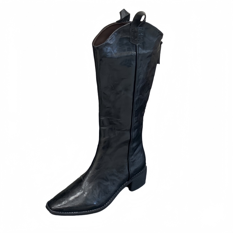 1781592157095_D8wawj.jpg Vintage Pointed Toe V-Cut High Shaft Western Boots for Women, Low Heel, Over Knee, Riding Boots