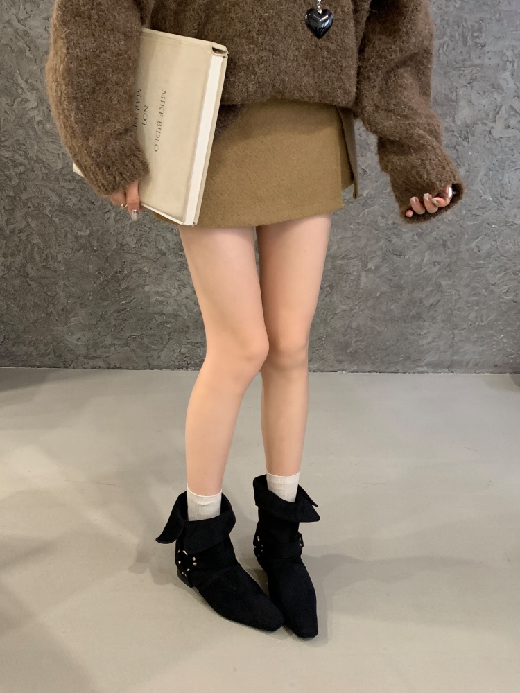Fengda Women's Western Chelsea Boots 2026 Autumn New Style Short Boots with Rhinestones