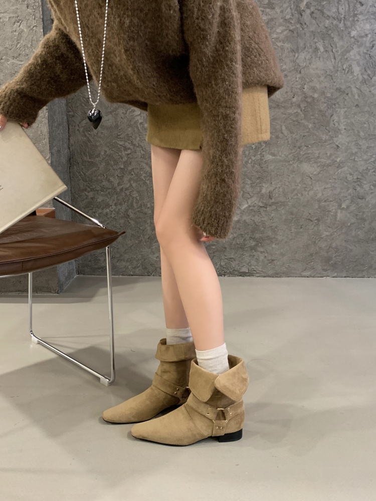 Fengda Women's Western Chelsea Boots 2026 Autumn New Style Short Boots with Rhinestones