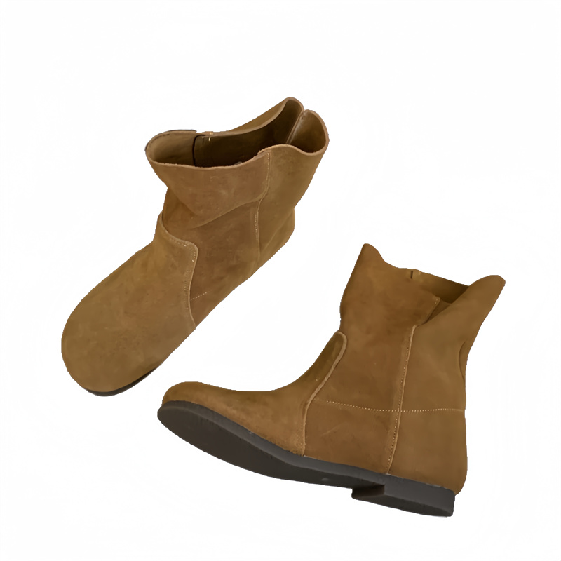 1784196169570_fDCJVB.jpg Genuine Leather Autumn Winter Round Toe Short Boots Women 2026 New Soft Sole Suede Two-Way Wear Martin Boots